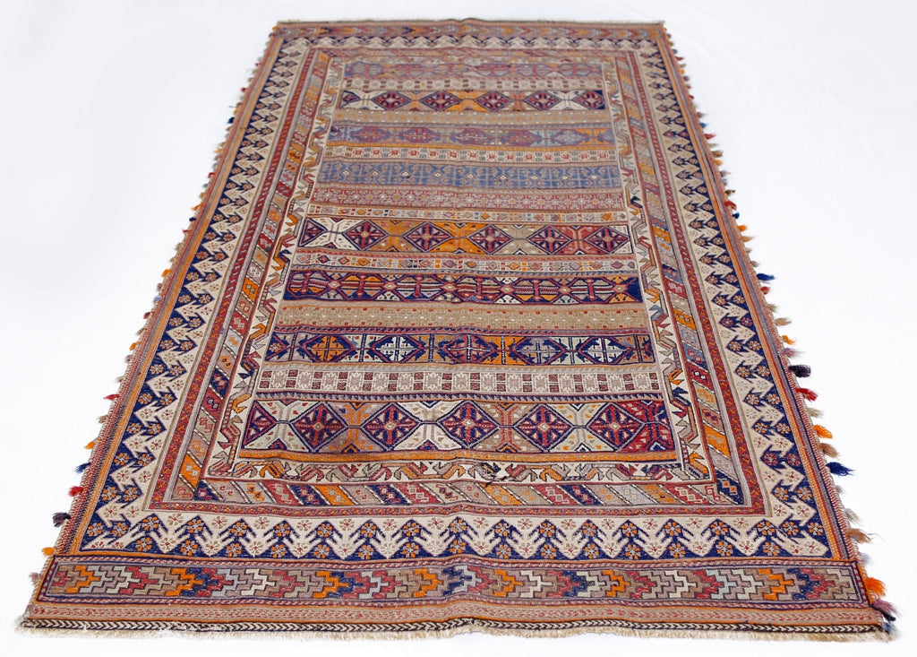 Handmade Vintage Persian Sumak Kilim | 264 x 153 cm | 8'8" x 5' - Najaf Rugs & Textile