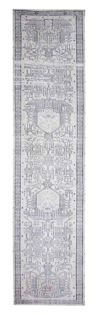 Handmade Vintage Persian Tabriz Hallway Runner | 372 x 90 cm | 12'2" x 2'11" - Najaf Rugs & Textile