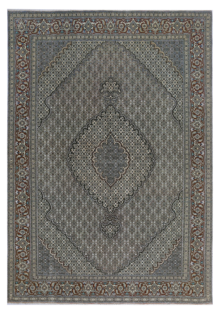 Handmade Vintage Persian Tabriz Mahi Rug | 290 x 199 cm | 9'6" x 6'6" - Najaf Rugs & Textile