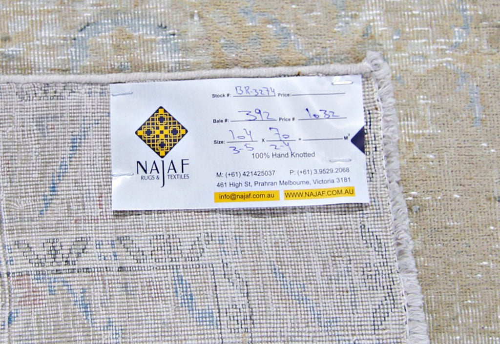 Handmade Vintage Persian Tabriz Rug | 104 x 70 cm | 3'5" x 2'4" - Najaf Rugs & Textile