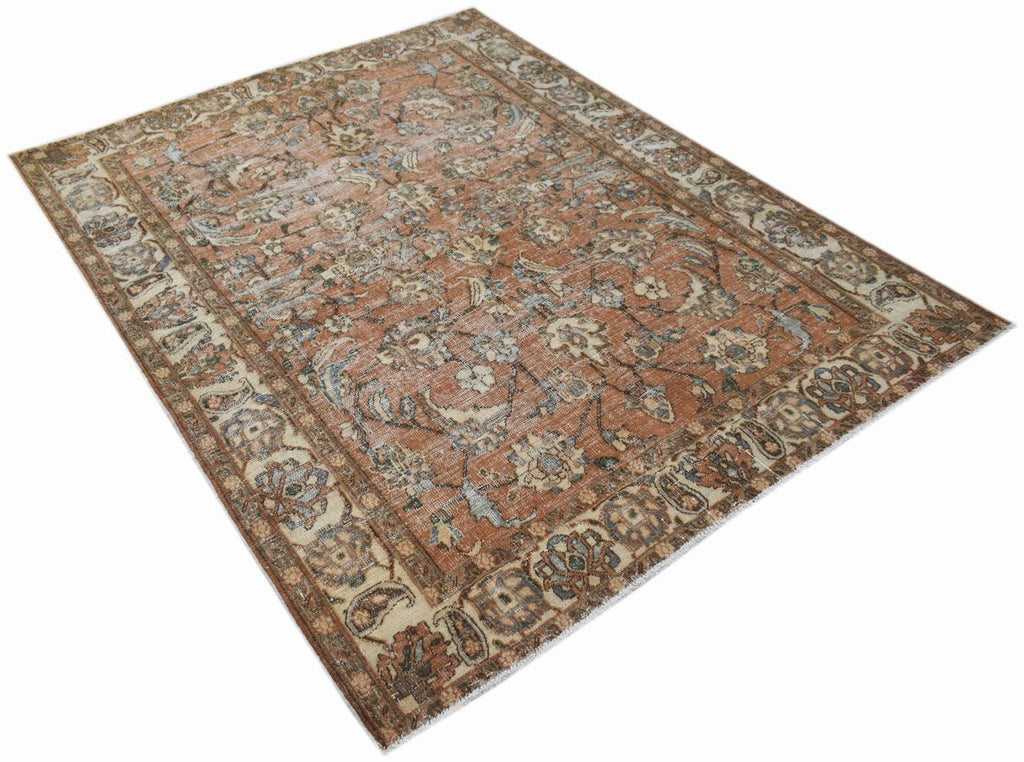 Handmade Vintage Persian Tabriz Rug | 197 x 150 cm | 6'6" x 4'11" - Najaf Rugs & Textile