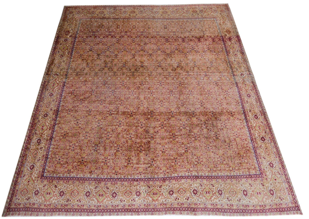Handmade Vintage Persian Tabriz Rug | 249 x 240 cm | 8'10" x 7'10" - Najaf Rugs & Textile