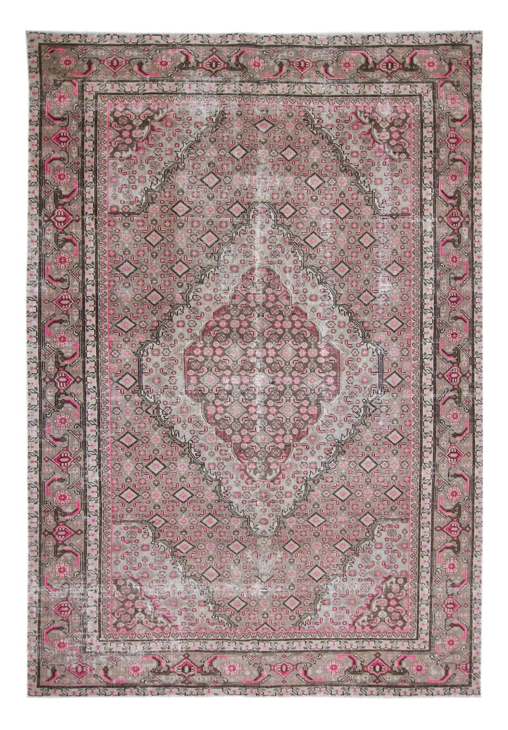 Handmade Vintage Persian Tabriz Rug | 260 x 180 cm | 8'6" x 5'11" - Najaf Rugs & Textile