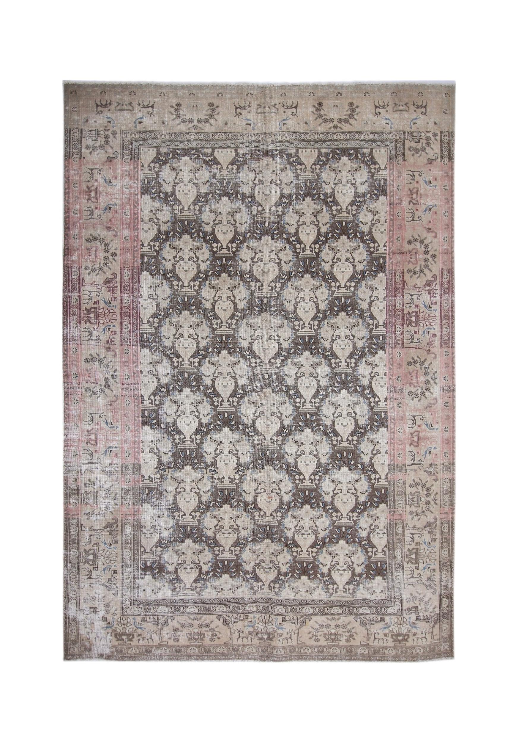 Handmade Vintage Persian Tabriz Rug | 269 x 181 cm | 8'10" x 5'11" - Najaf Rugs & Textile