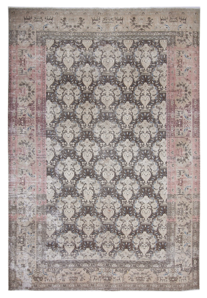 Handmade Vintage Persian Tabriz Rug | 269 x 181 cm | 8'10" x 5'11" - Najaf Rugs & Textile