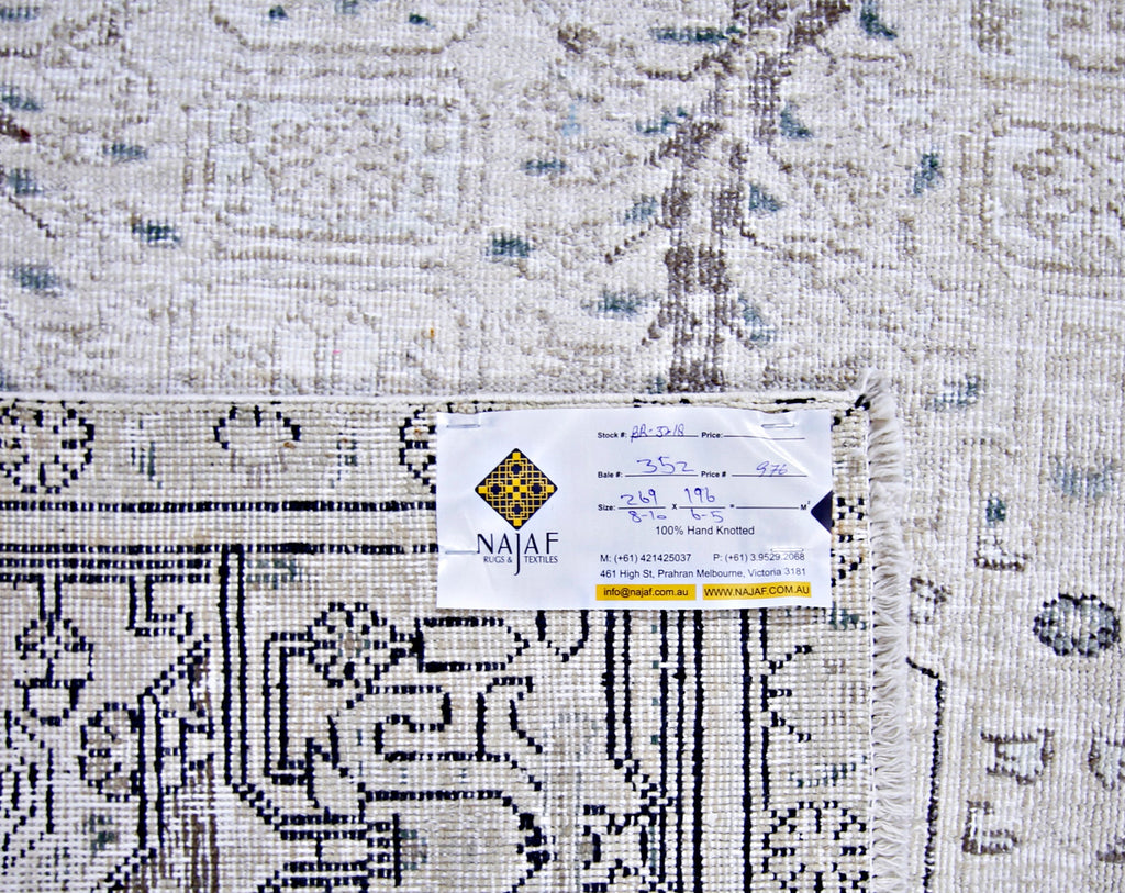 Handmade Vintage Persian Tabriz Rug | 269 x 196 cm | 8'10" x 6'5" - Najaf Rugs & Textile