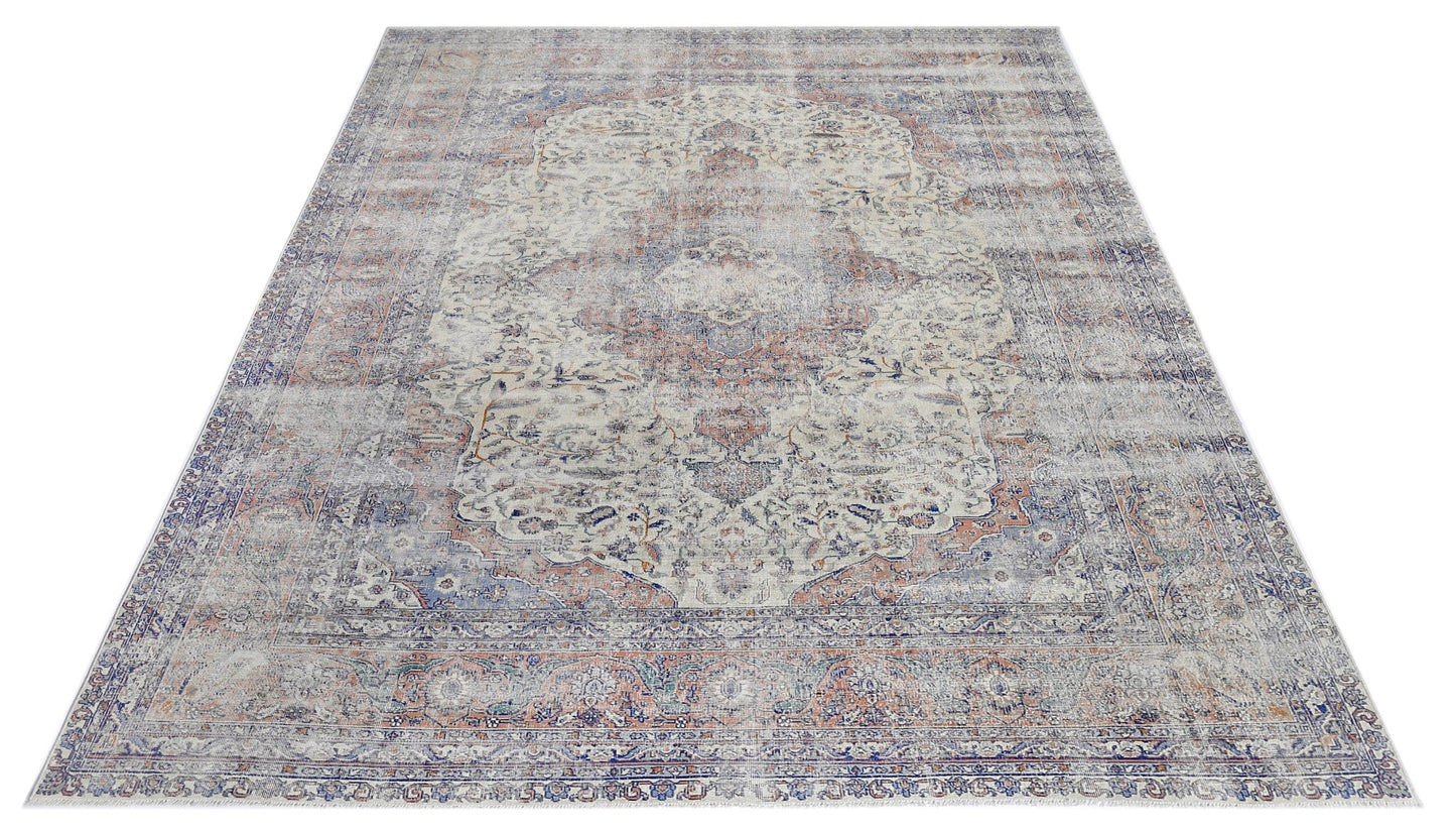 Handmade Vintage Persian Tabriz Rug | 278 x 198 cm | 9'1" x 6'6" - Najaf Rugs & Textile