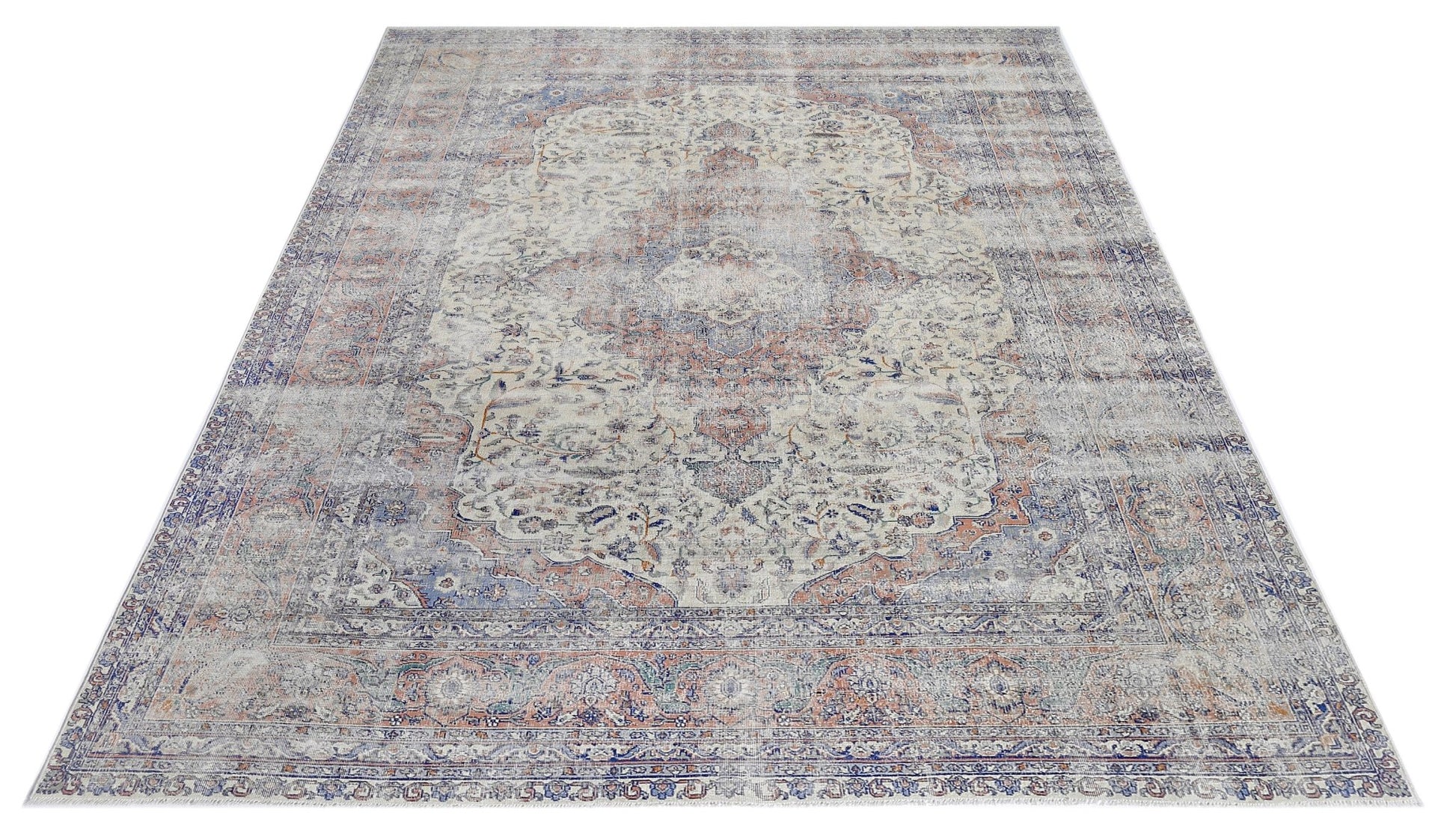 Handmade Vintage Persian Tabriz Rug | 278 x 198 cm | 9'1" x 6'6" - Najaf Rugs & Textile