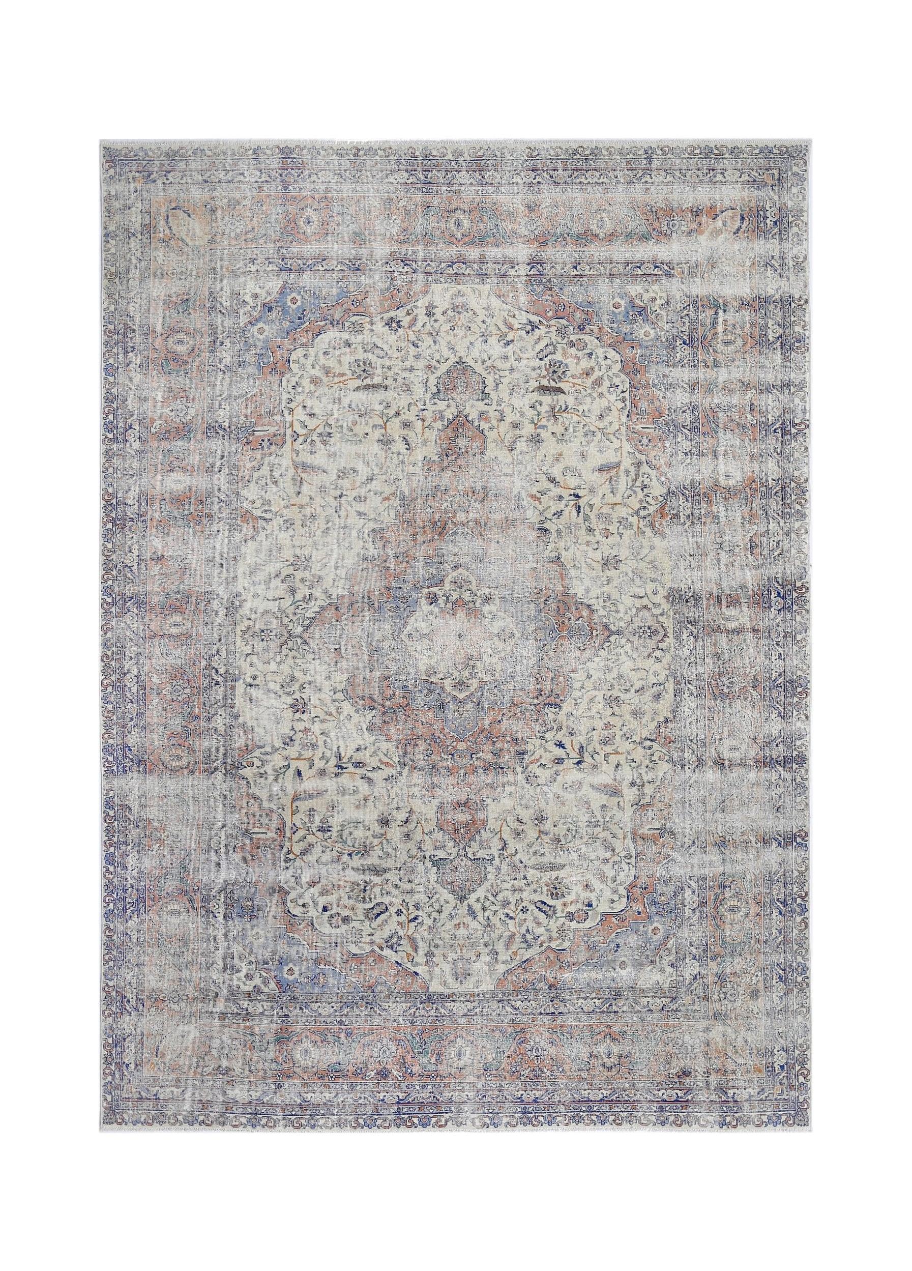 Handmade Vintage Persian Tabriz Rug | 278 x 198 cm | 9'1" x 6'6" - Najaf Rugs & Textile