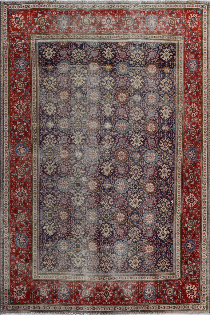 Handmade Vintage Persian Tabriz Rug | 280 x 198 cm | 9'2" x 6'5" - Najaf Rugs & Textile