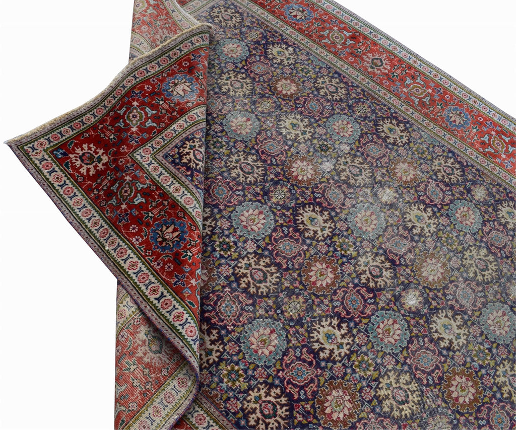 Handmade Vintage Persian Tabriz Rug | 280 x 198 cm | 9'2" x 6'5" - Najaf Rugs & Textile