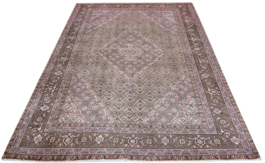 Handmade Vintage Persian Tabriz Rug | 281 x 194 cm | 9'3" x 6'4" - Najaf Rugs & Textile