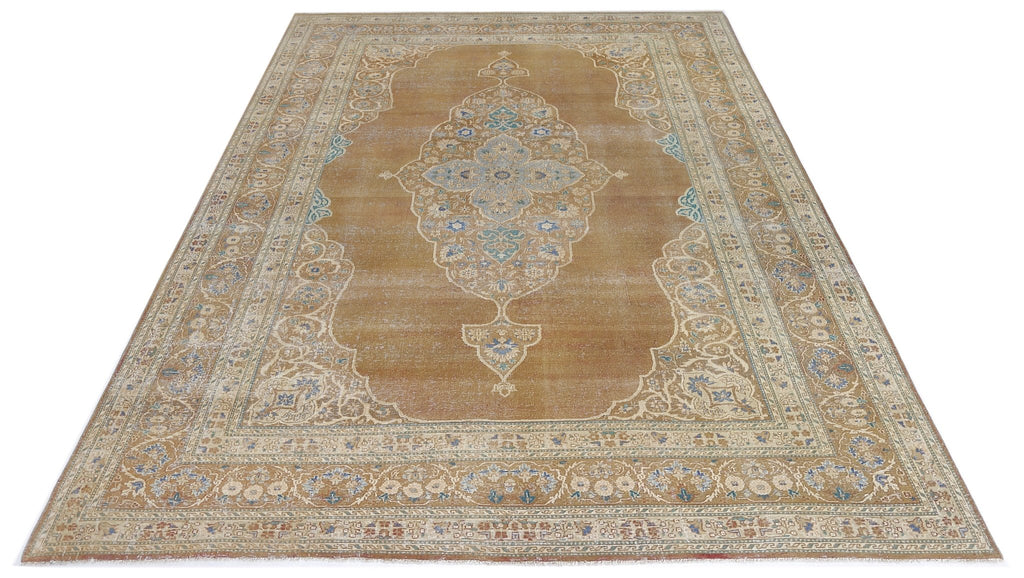 Handmade Vintage Persian Tabriz Rug | 282 x 182 cm | 9'3" x 6' - Najaf Rugs & Textile