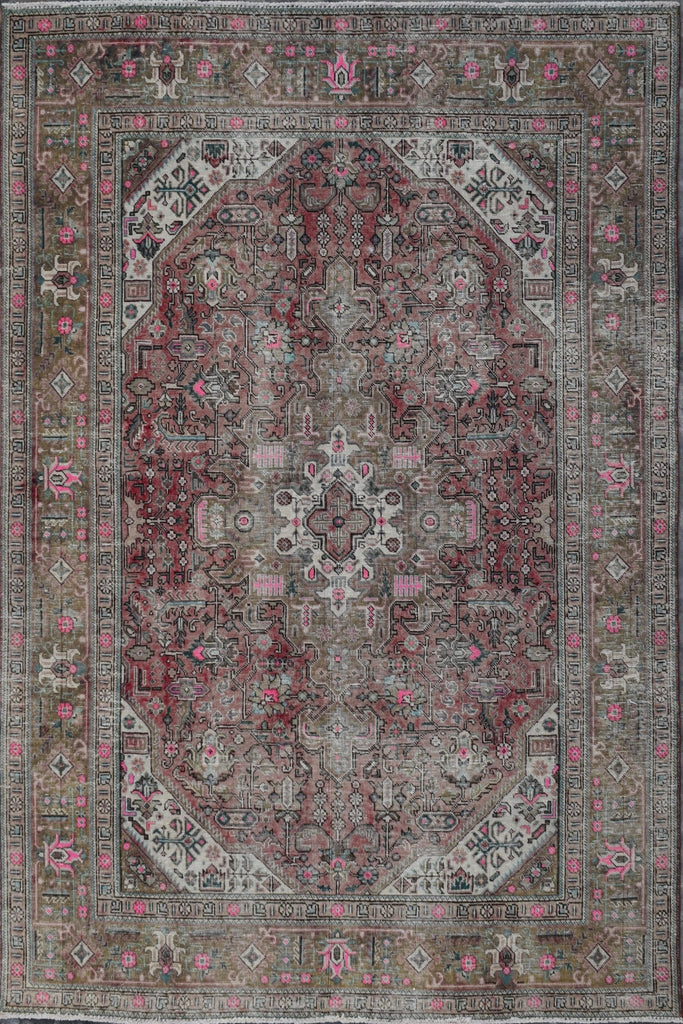 Handmade Vintage Persian Tabriz Rug | 285 x 195 cm | 9'3" x 6'4" - Najaf Rugs & Textile