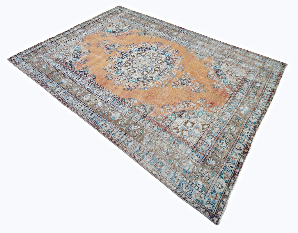 Handmade Vintage Persian Tabriz Rug | 288 x 190 cm | 9'5" x 6'3" - Najaf Rugs & Textile