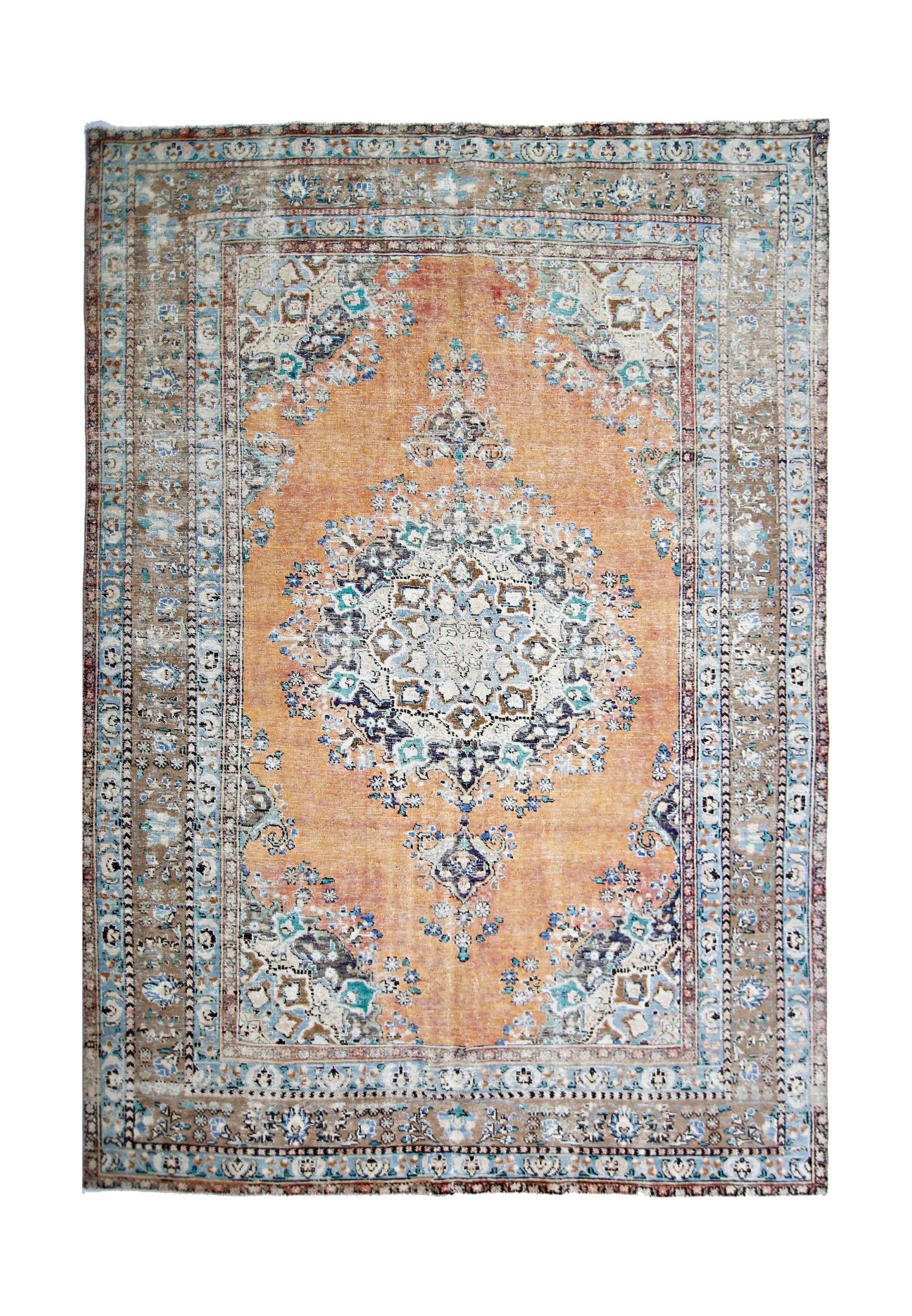 Handmade Vintage Persian Tabriz Rug | 288 x 190 cm | 9'5" x 6'3" - Najaf Rugs & Textile