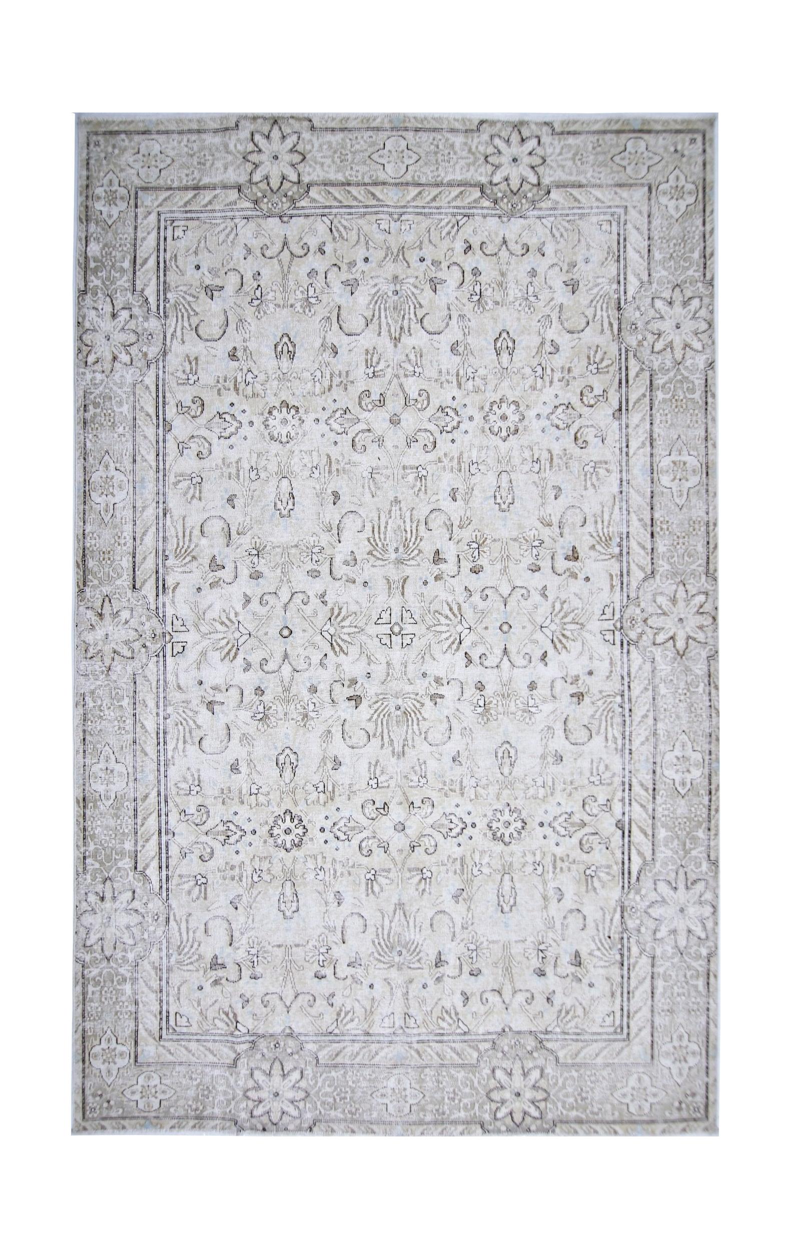 Handmade Vintage Persian Tabriz Rug | 290 x 184 cm | 9'6" x 6' - Najaf Rugs & Textile