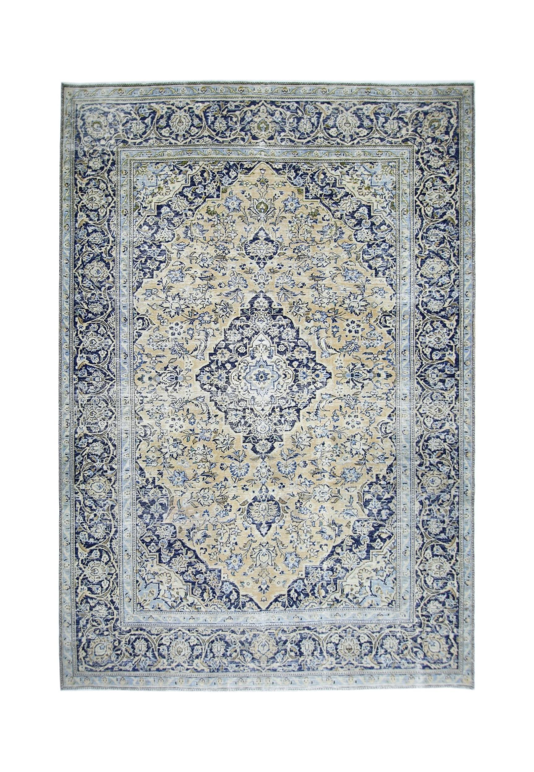 Handmade Vintage Persian Tabriz Rug | 290 x 197 cm | 9'6" x 6'5" - Najaf Rugs & Textile