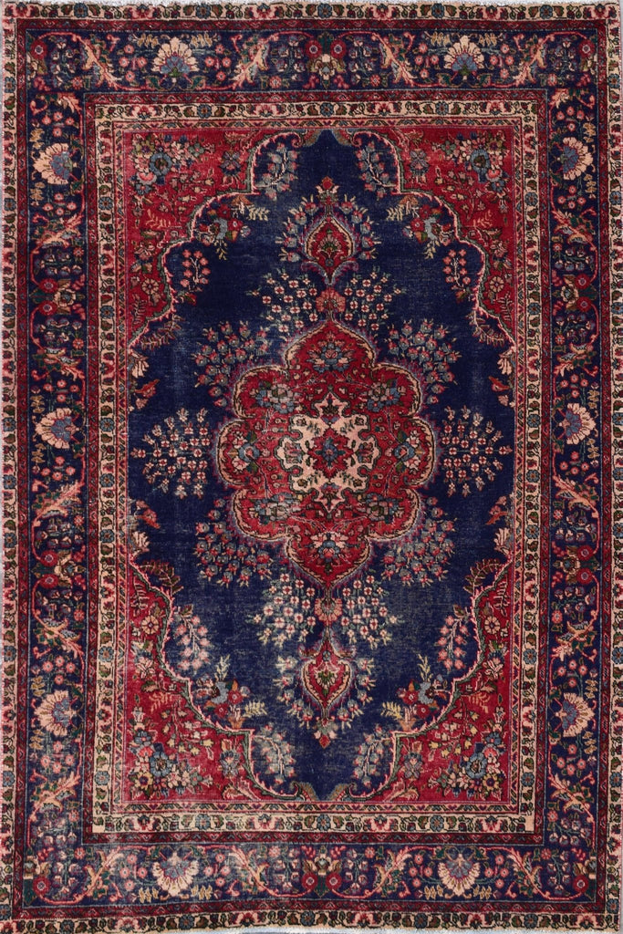 Handmade Vintage Persian Tabriz Rug | 290 x 204 cm | 9'5" x 6'6" - Najaf Rugs & Textile