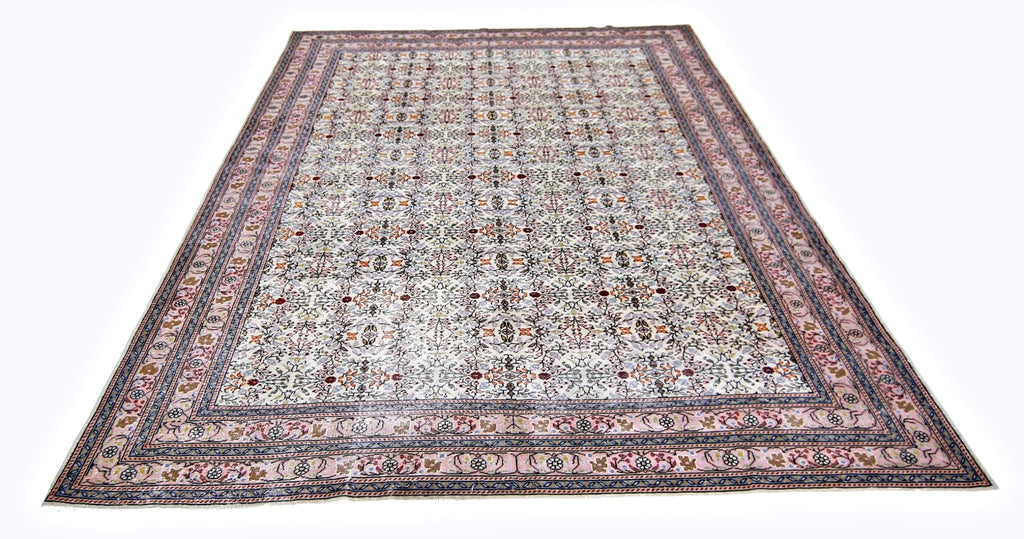 Handmade Vintage Persian Tabriz Rug | 296 x 200 cm | 9'9" x 6'7" - Najaf Rugs & Textile