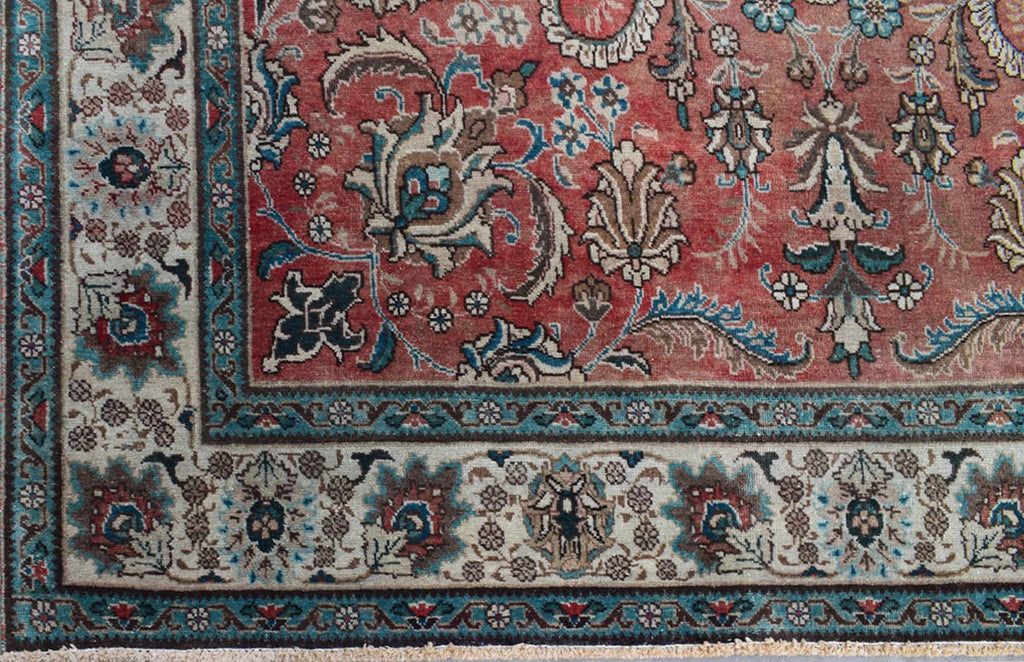 Handmade Vintage Persian Tabriz Rug | 297 x 196 cm | 9'7" x 6'4" - Najaf Rugs & Textile