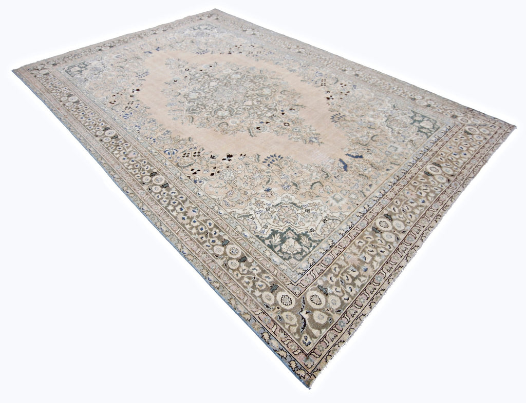 Handmade Vintage Persian Tabriz Rug | 303 x 202 cm | 9'11" x 6'7" - Najaf Rugs & Textile