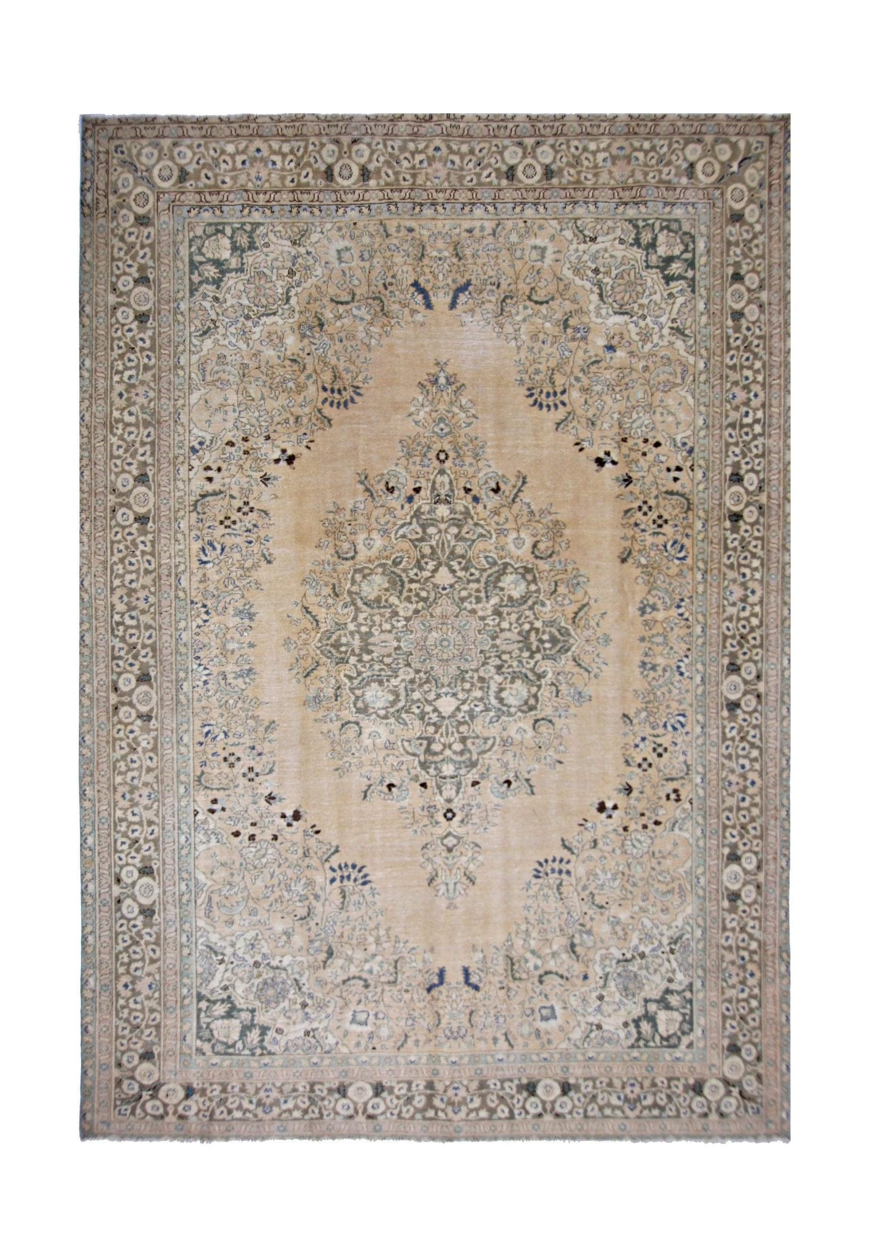 Handmade Vintage Persian Tabriz Rug | 303 x 202 cm | 9'11" x 6'7" - Najaf Rugs & Textile