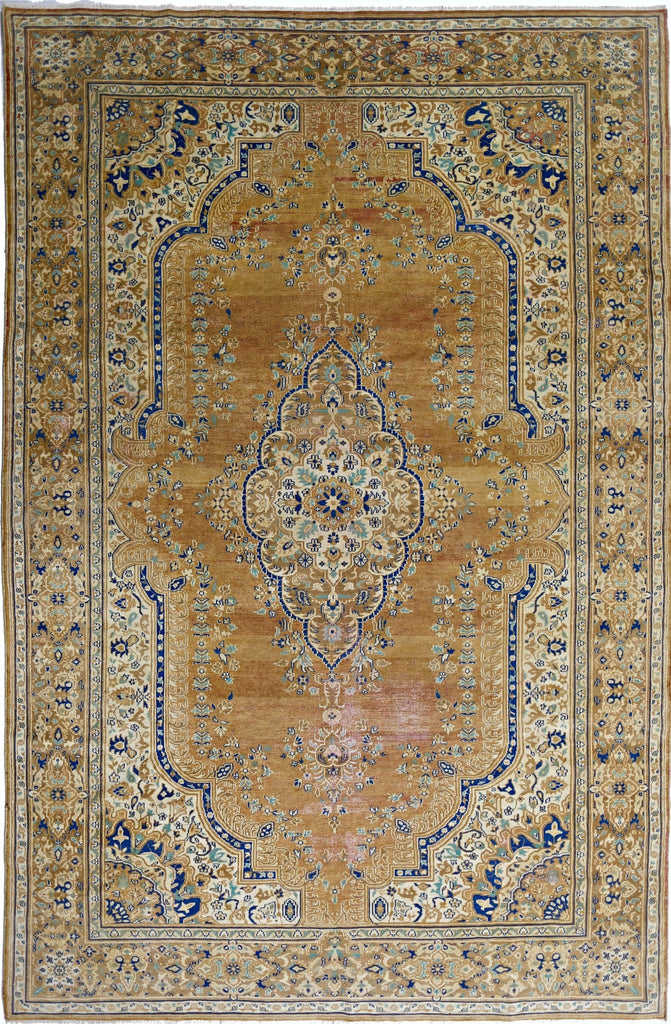 Handmade Vintage Persian Tabriz Rug | 307 x 192 cm | 10'1" x 6'4" - Najaf Rugs & Textile