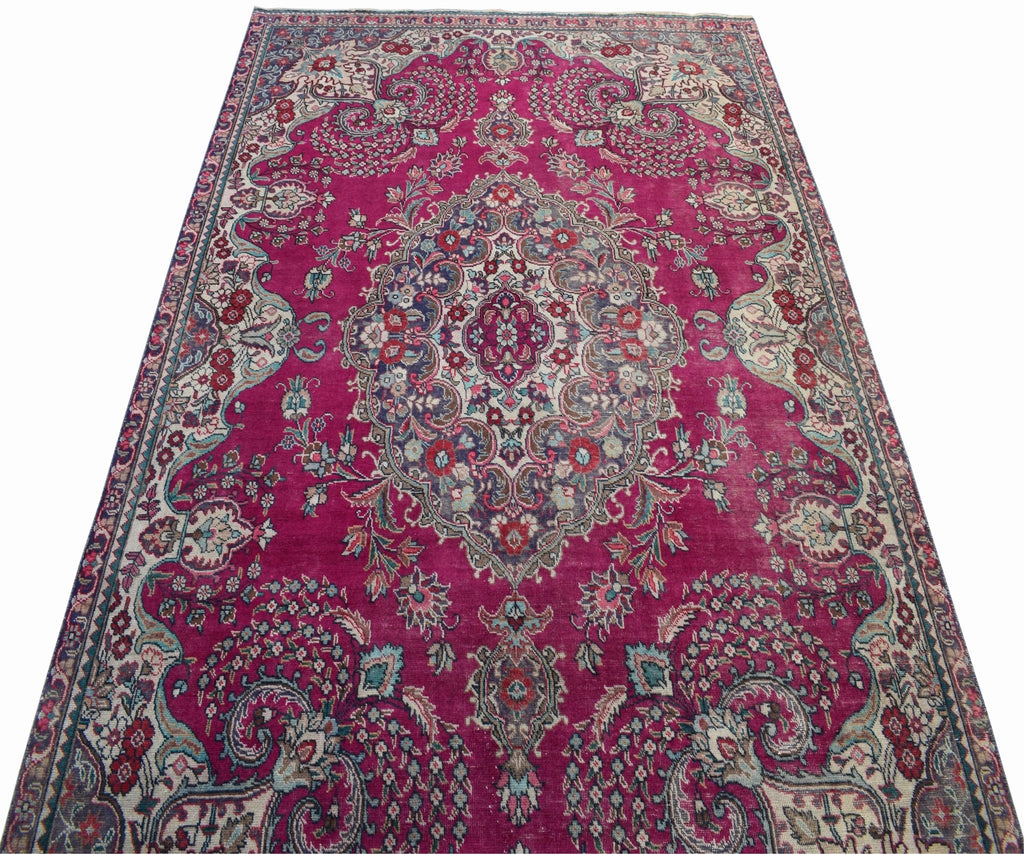 Handmade Vintage Persian Tabriz Rug | 314 x 211 cm | 10'3" x 6'9" - Najaf Rugs & Textile