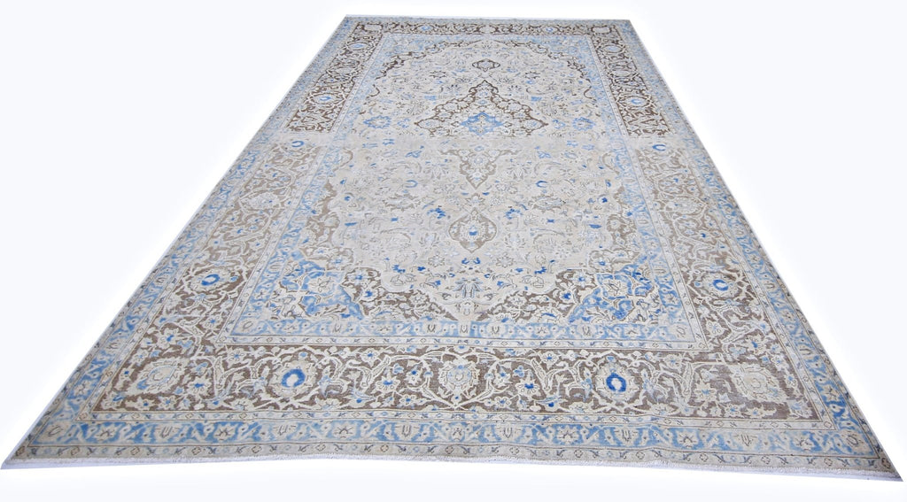 Handmade Vintage Persian Tabriz Rug | 330 x 207 cm | 10'10" x 6'9" - Najaf Rugs & Textile