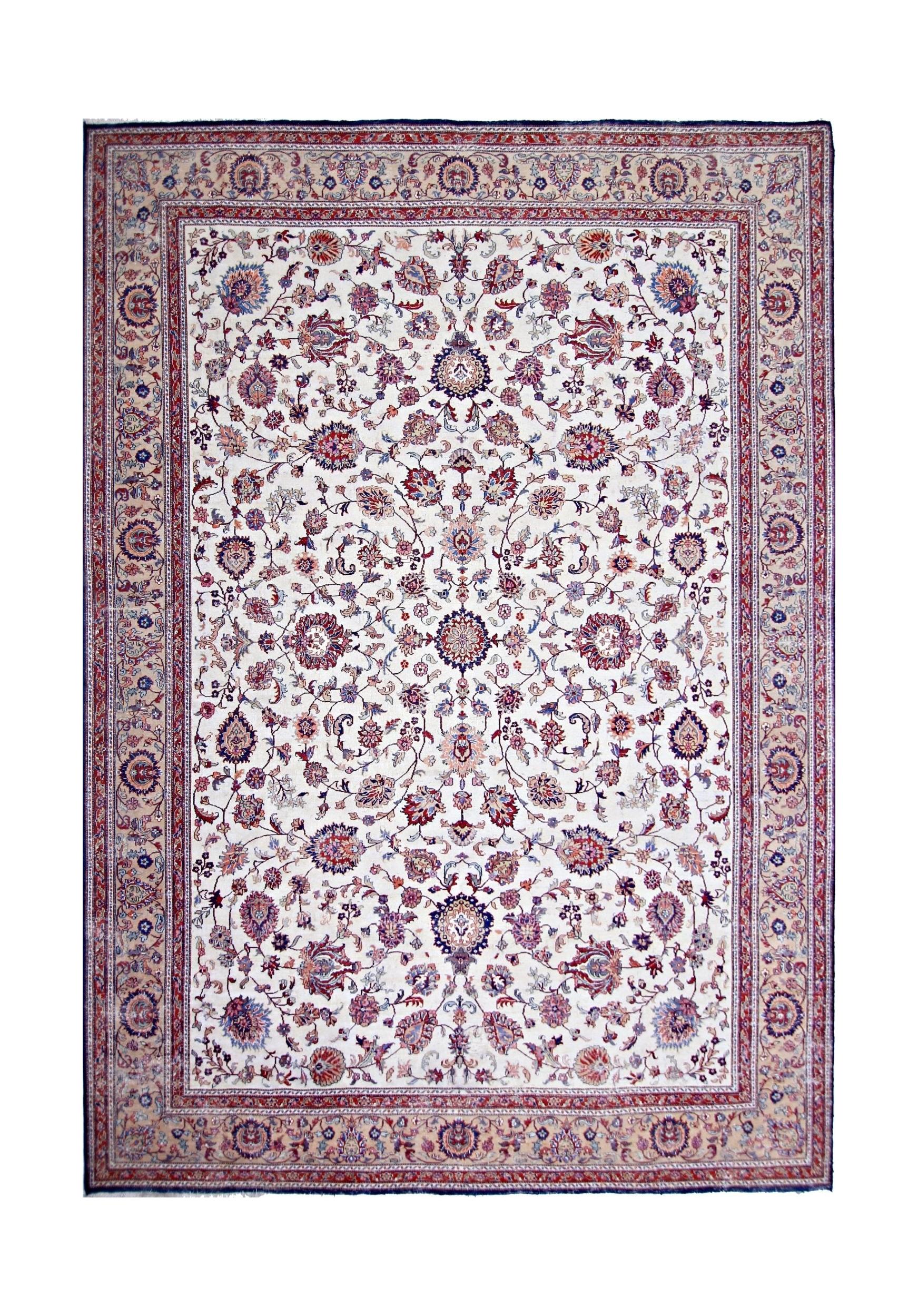 Handmade Vintage Persian Tabriz Rug | 348 x 245 cm | 11'5" x 8' - Najaf Rugs & Textile