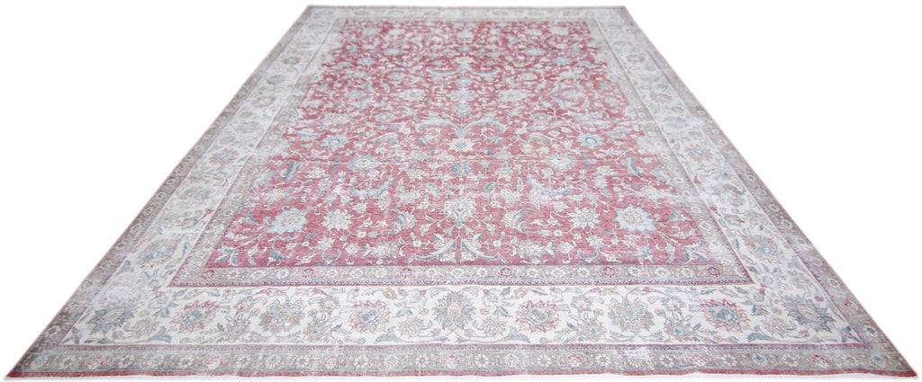 Handmade Vintage Persian Tabriz Rug | 376 x 296 cm | 12'4" x 9'9" - Najaf Rugs & Textile