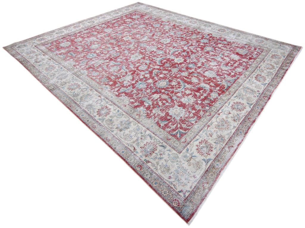 Handmade Vintage Persian Tabriz Rug | 376 x 296 cm | 12'4" x 9'9" - Najaf Rugs & Textile