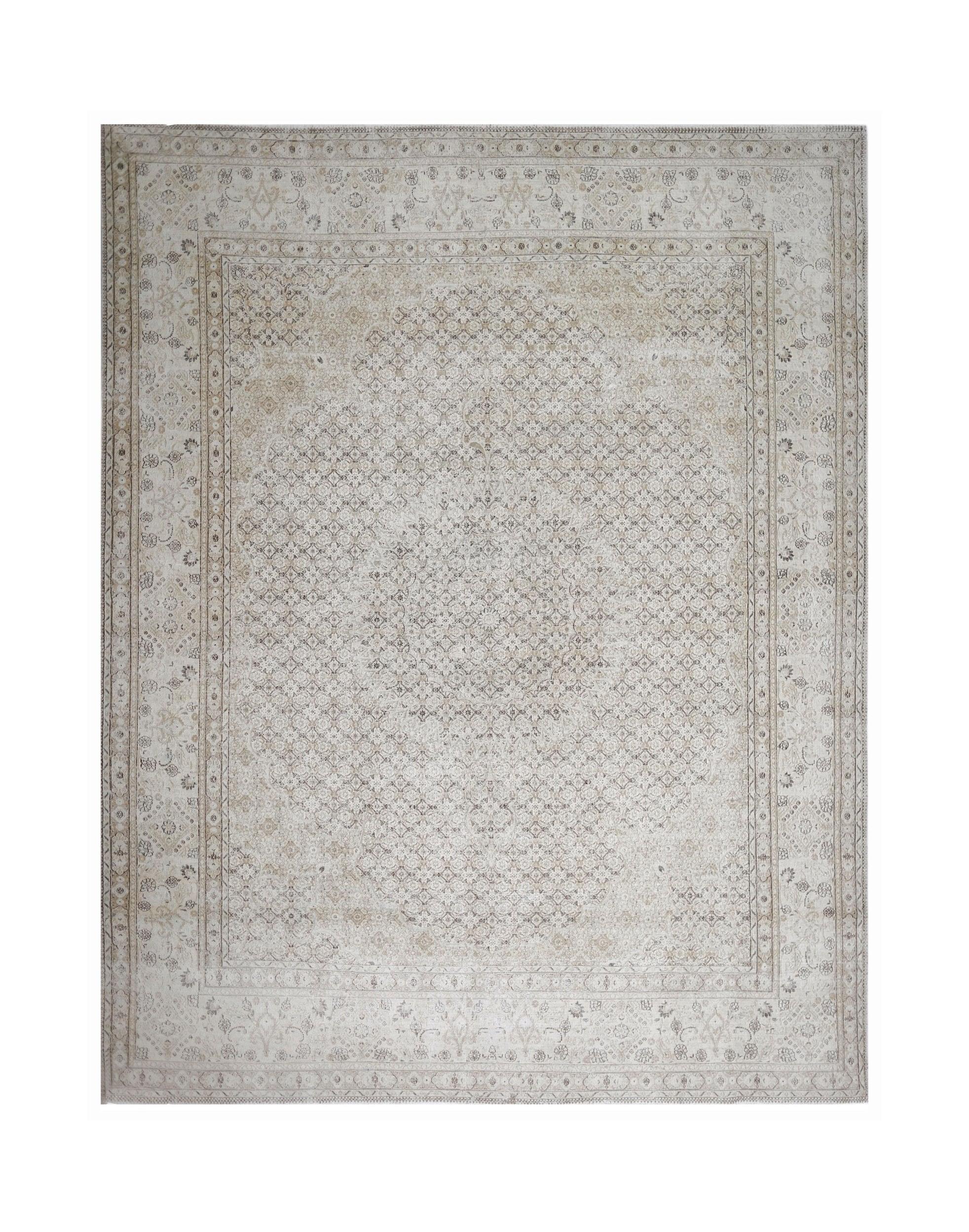 Handmade Vintage Persian Tabriz Rug | 378 x 288 cm | 12'5" x 9'5" - Najaf Rugs & Textile