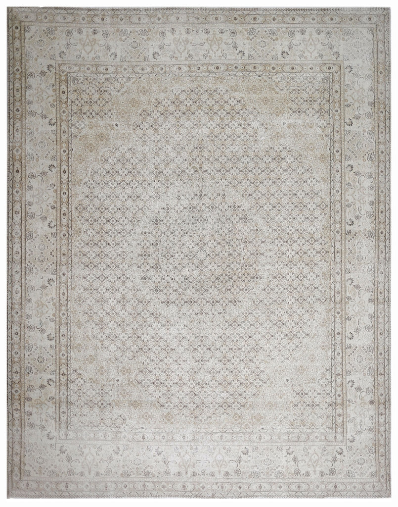 Handmade Vintage Persian Tabriz Rug | 378 x 288 cm | 12'5" x 9'5" - Najaf Rugs & Textile