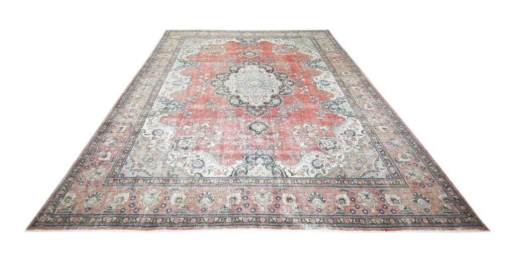 Handmade Vintage Persian Tabriz Rug | 405 x 292 cm | 13'3" x 9'7" - Najaf Rugs & Textile