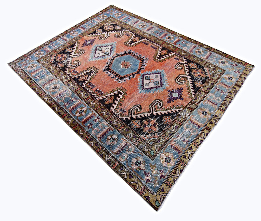Handmade Vintage Persian Wiss Rug | 199 x 157 cm | 6'7" x 5'2" - Najaf Rugs & Textile