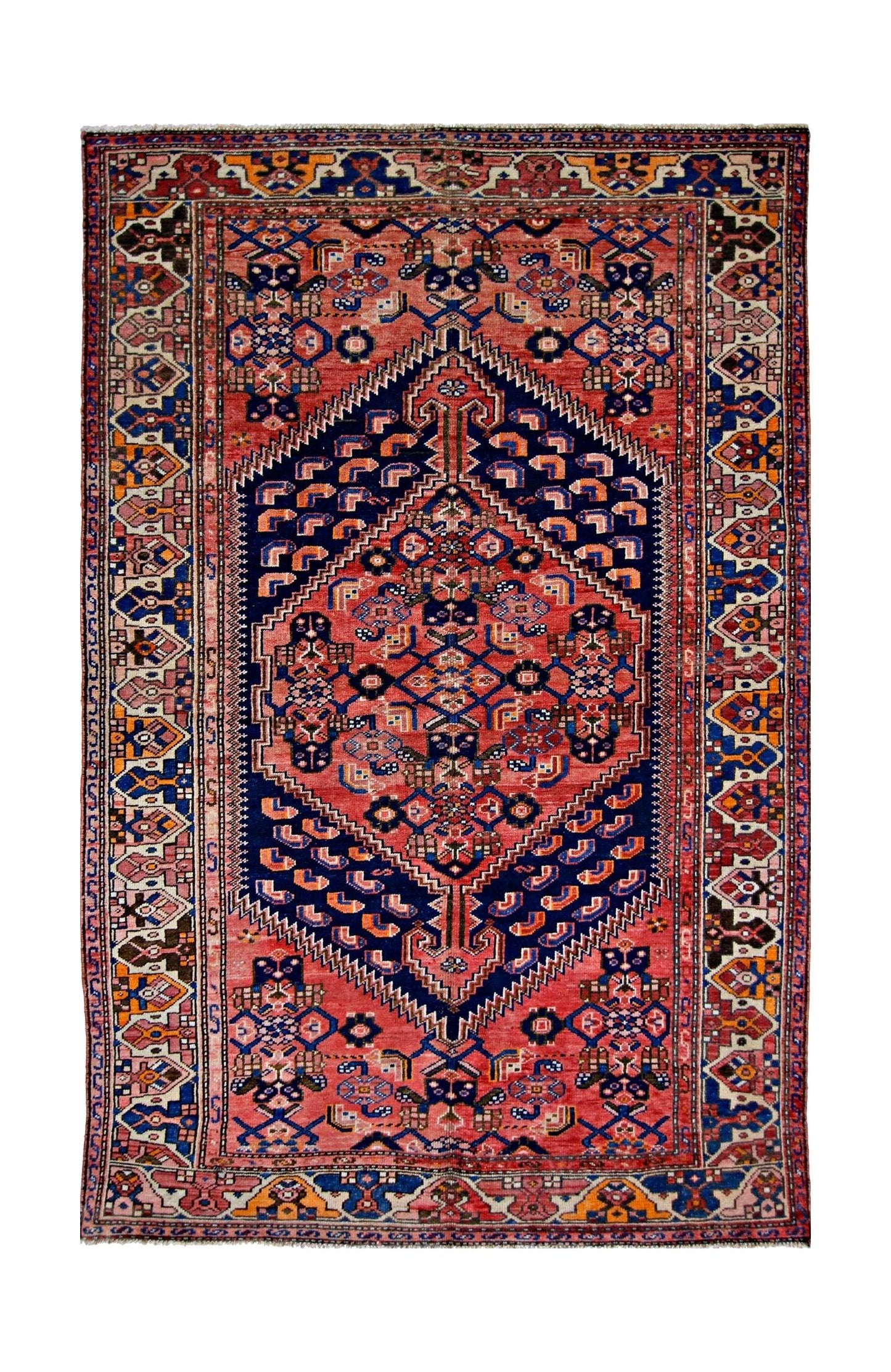 Handmade Vintage Persian Zanjan Rug | 205 x 130 cm | 6'9" x 4'3" - Najaf Rugs & Textile
