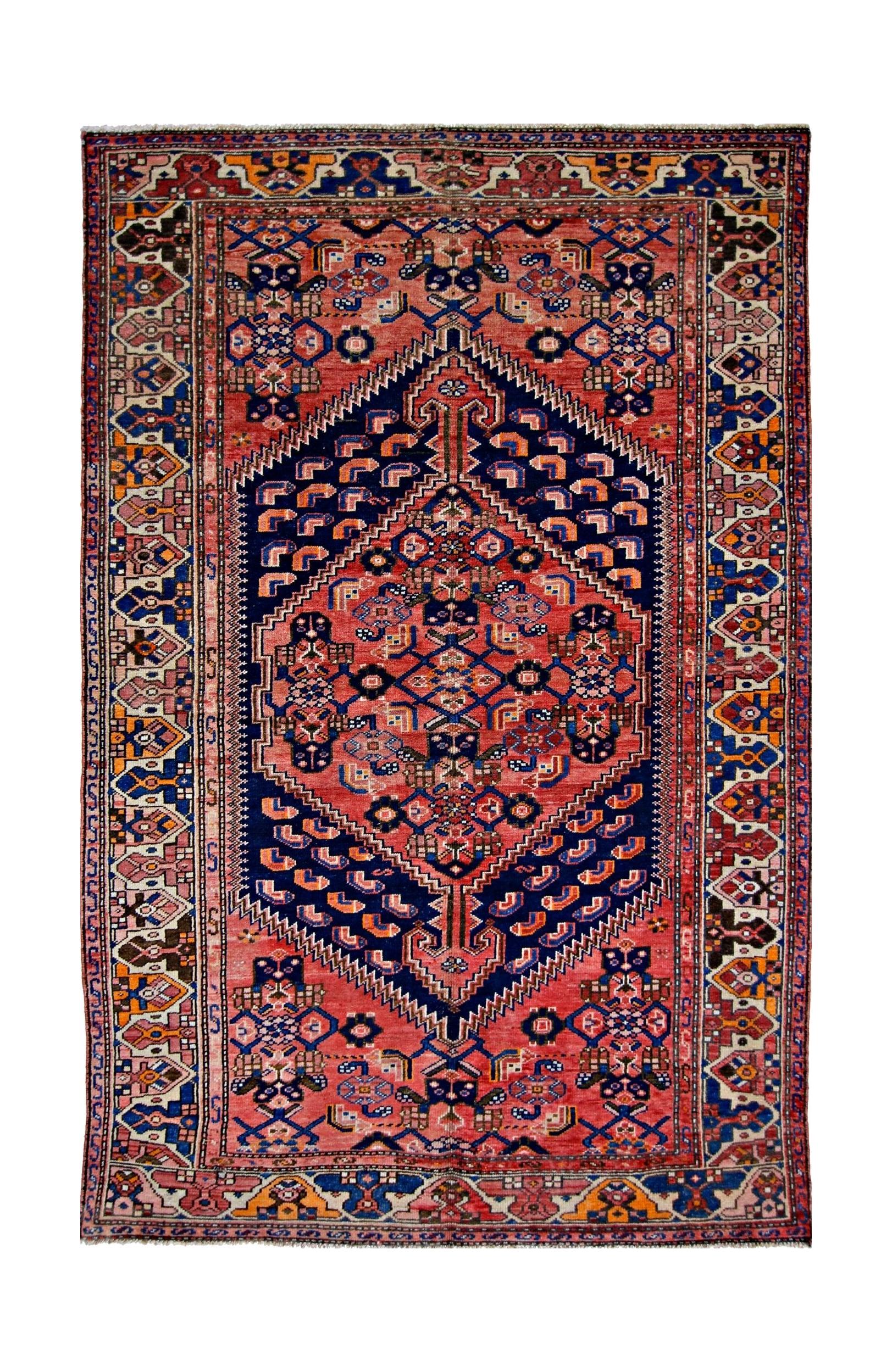 Handmade Vintage Persian Zanjan Rug | 205 x 130 cm | 6'9" x 4'3" - Najaf Rugs & Textile