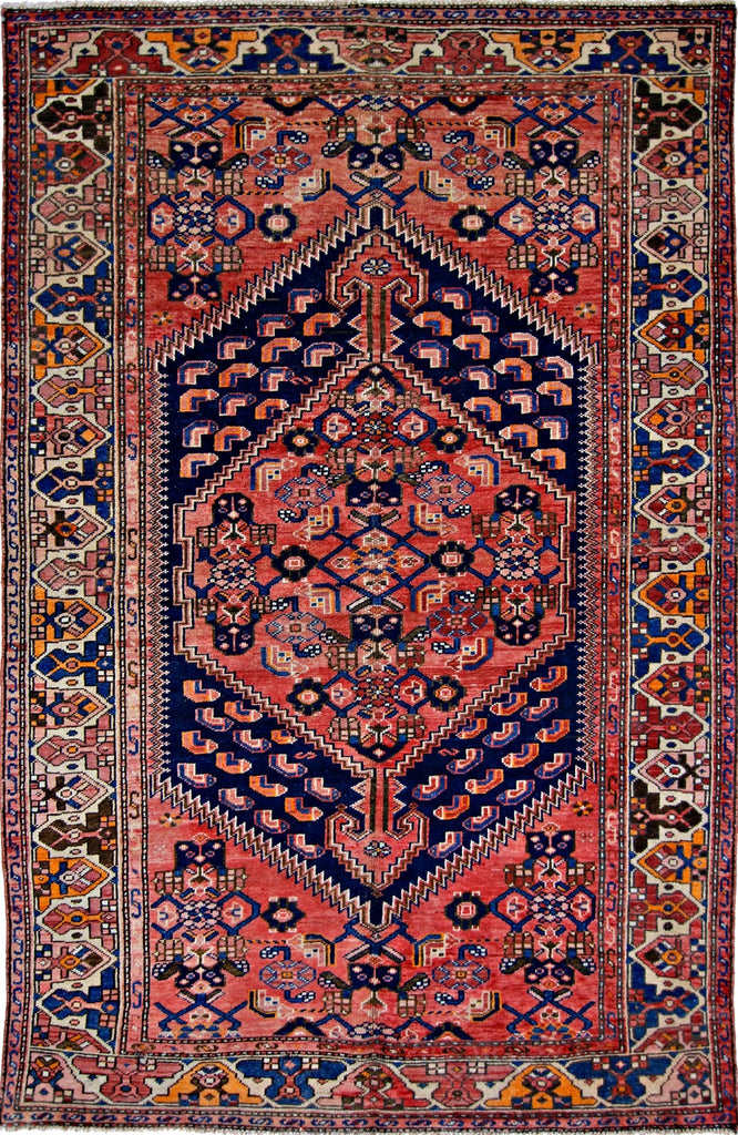 Handmade Vintage Persian Zanjan Rug | 205 x 130 cm | 6'9" x 4'3" - Najaf Rugs & Textile