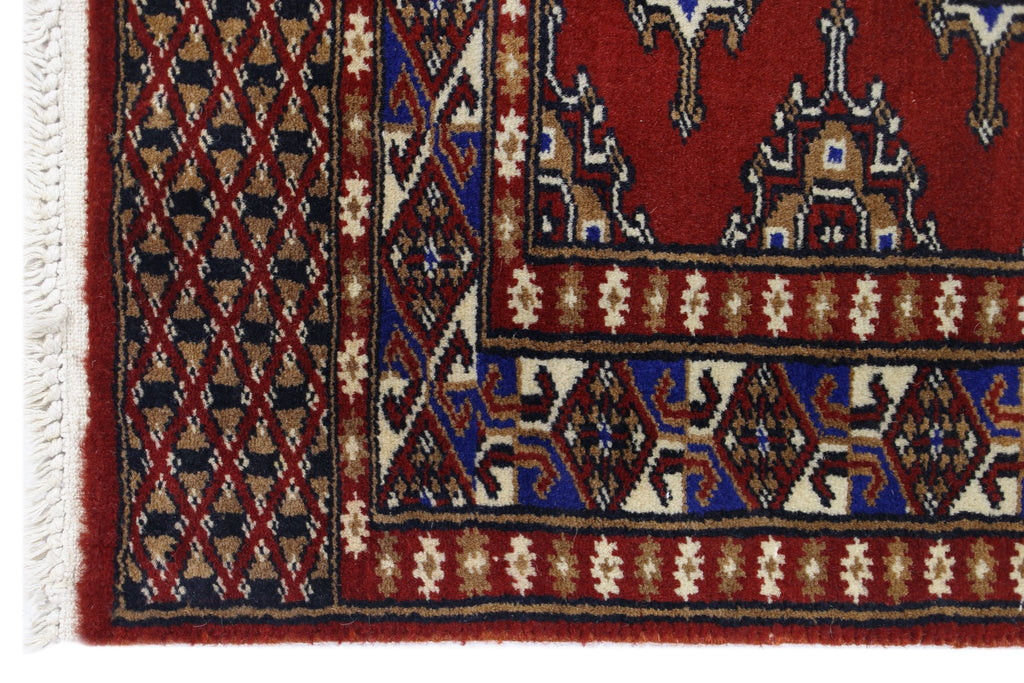 Handmade Vintage Princess Bokhara Hallway Runner | 187 x 63 cm | 6'2" x 2'1" - Najaf Rugs & Textile