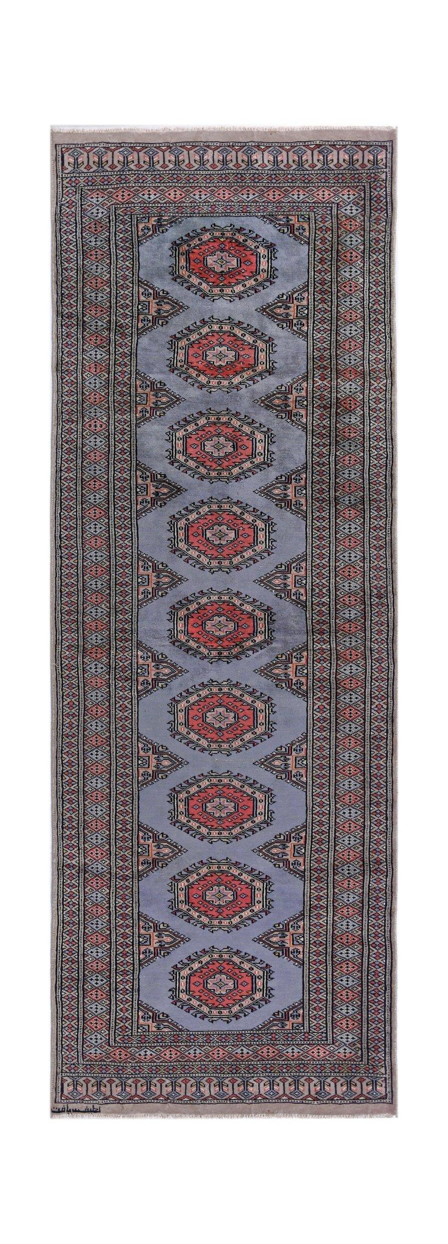 Handmade Vintage Princess Bokhara Hallway Runner | 224 x 78 cm | 7'4" x 2'6" - Najaf Rugs & Textile