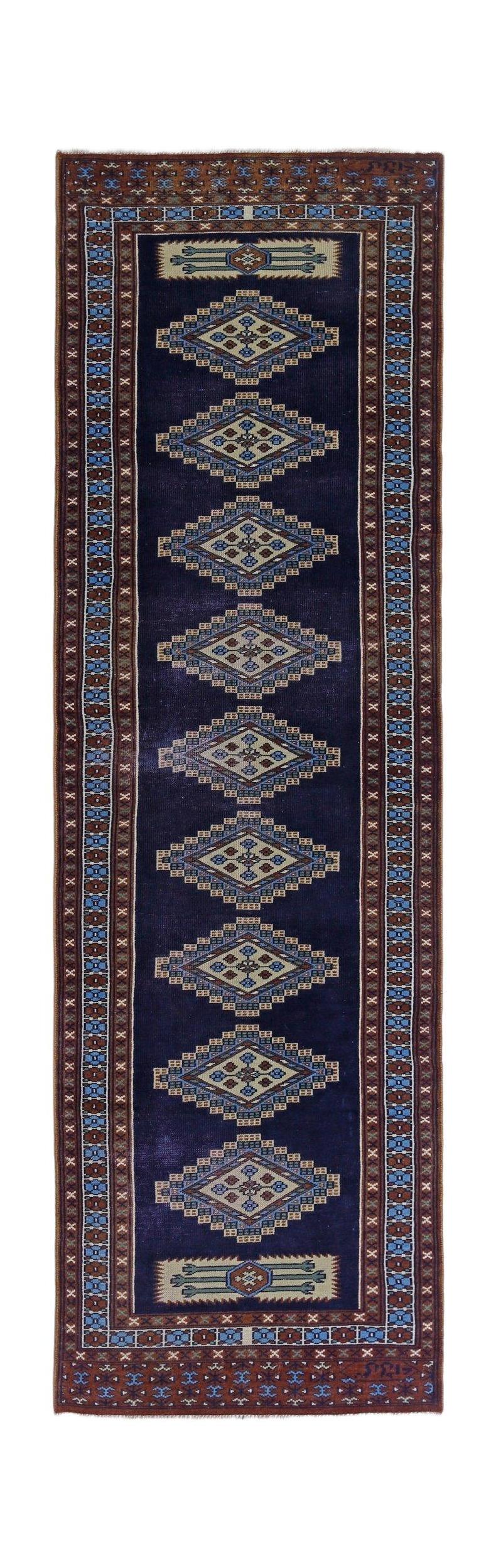 Handmade Vintage Princess Bokhara Hallway Runner | 252 x 75 cm | 8'4" x 2'6" - Najaf Rugs & Textile