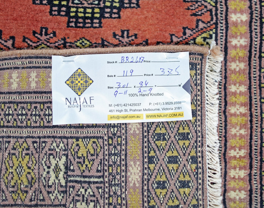 Handmade Vintage Princess Bokhara Hallway Runner | 301 x 84 cm | 9'11" x 2'9" - Najaf Rugs & Textile