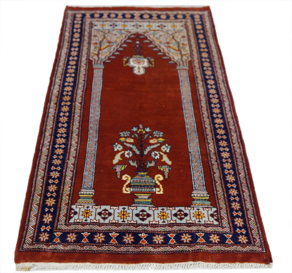 Handmade Vintage Princess Bokhara Prayer Rug | 123 x 74 cm | 4' x 2'5" - Najaf Rugs & Textile