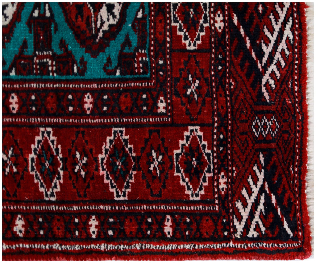Handmade Vintage Princess Bokhara Rug | 111 x 97 cm | 3'8" x 3'2" - Najaf Rugs & Textile
