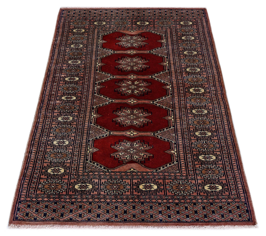 Handmade Vintage Princess Bokhara Rug | 118 x 79 cm | 3'10" x 2'7" - Najaf Rugs & Textile