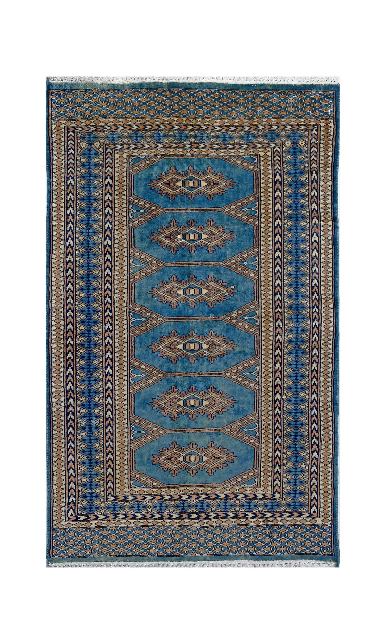 Handmade Vintage Princess Bokhara Rug | 119 x 72 cm | 3'11" x 2'4" - Najaf Rugs & Textile