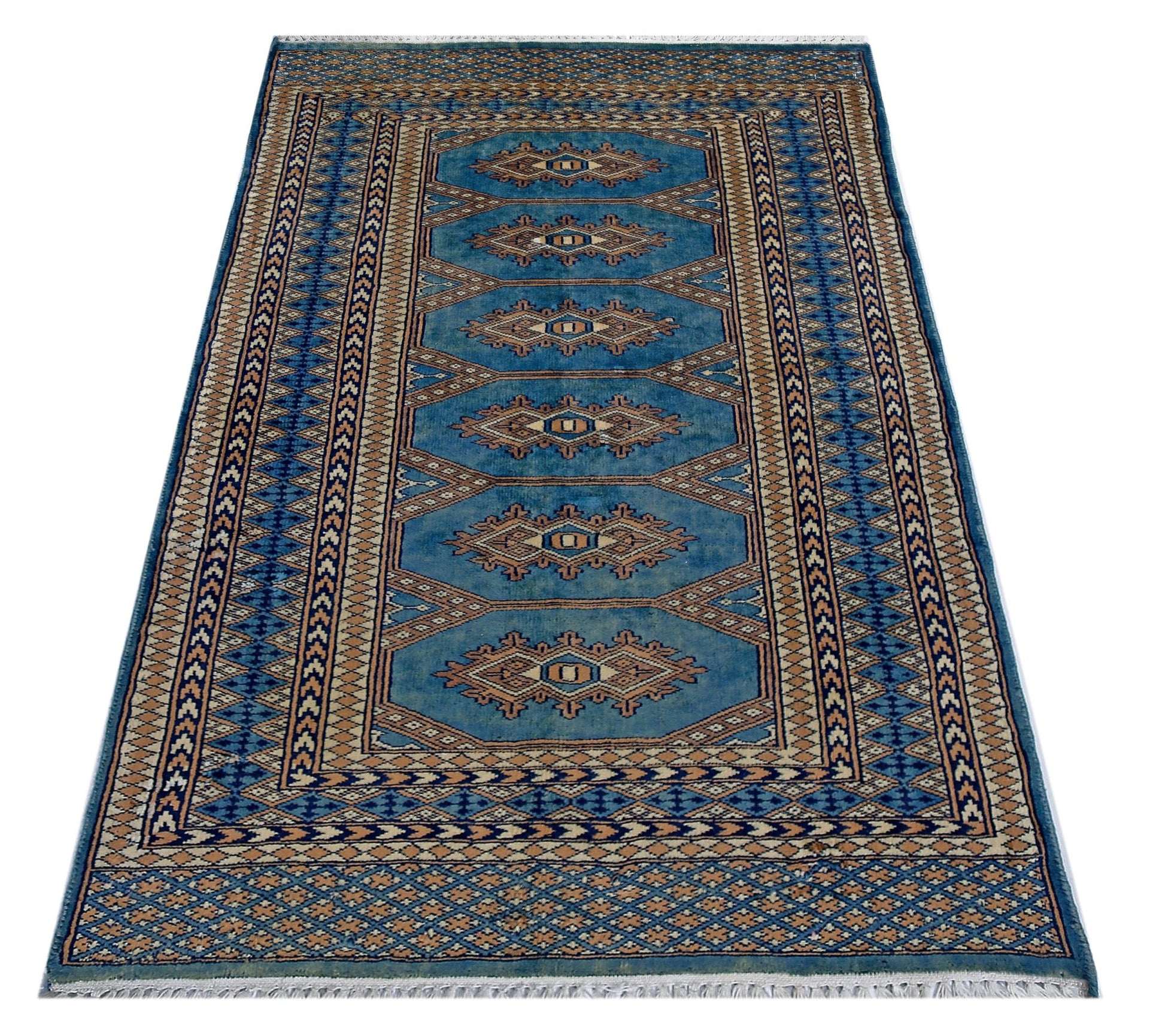 Handmade Vintage Princess Bokhara Rug | 119 x 72 cm | 3'11" x 2'4" - Najaf Rugs & Textile