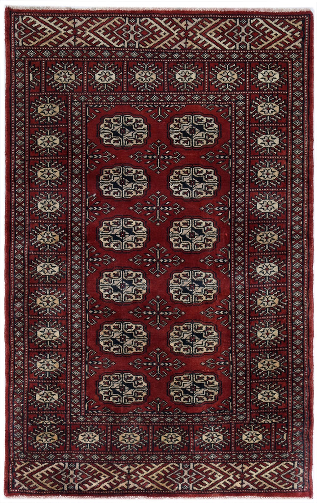 Handmade Vintage Princess Bokhara Rug | 120 x 77 cm | 3'11" x 2'6" - Najaf Rugs & Textile